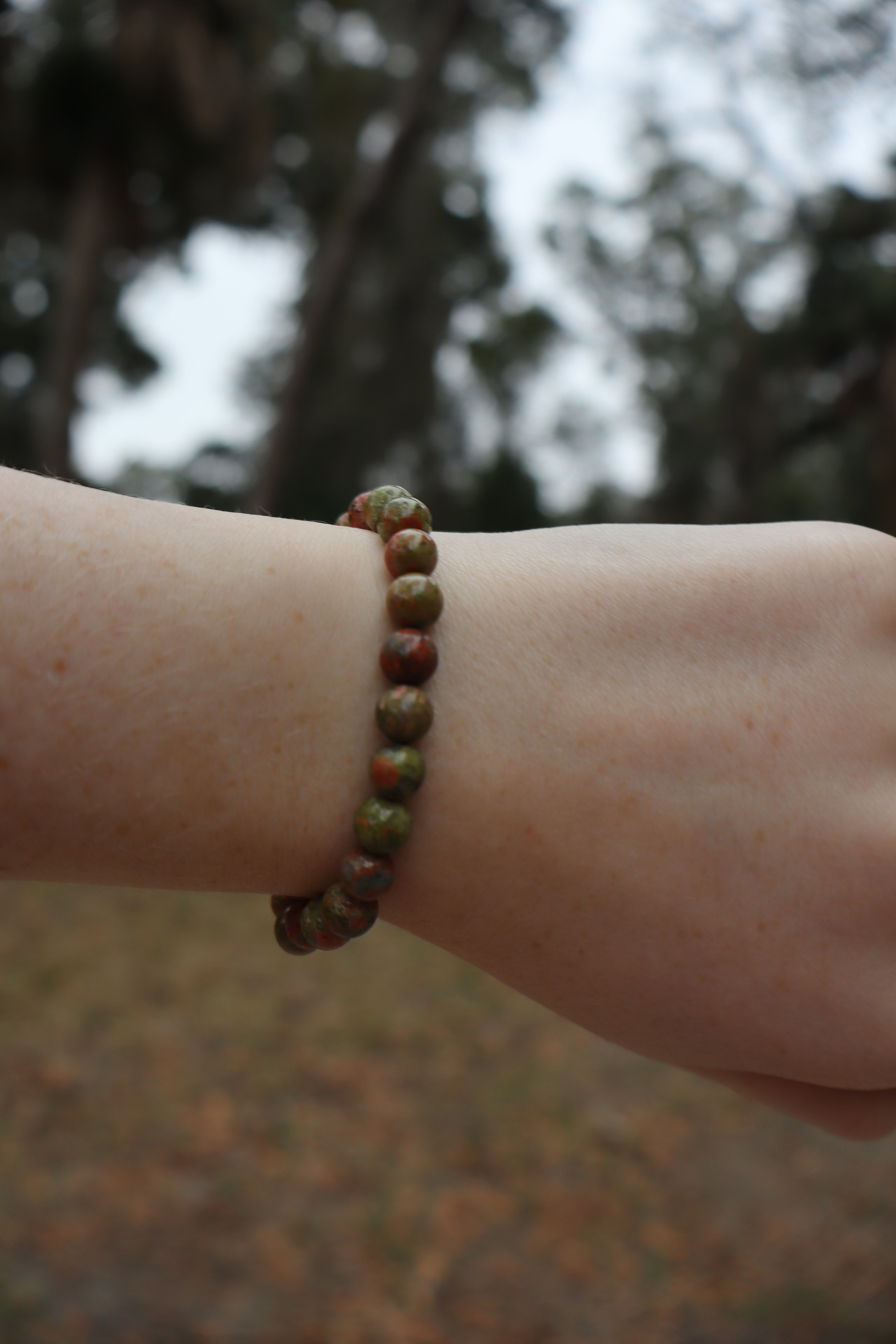 Unakite Beaded Bracelet