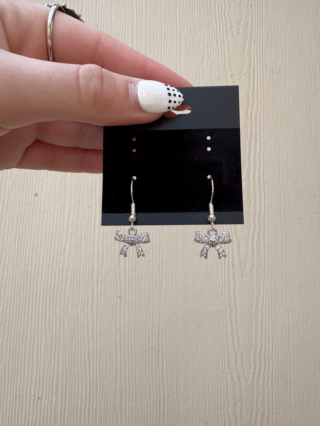 Silver Bow Earrings