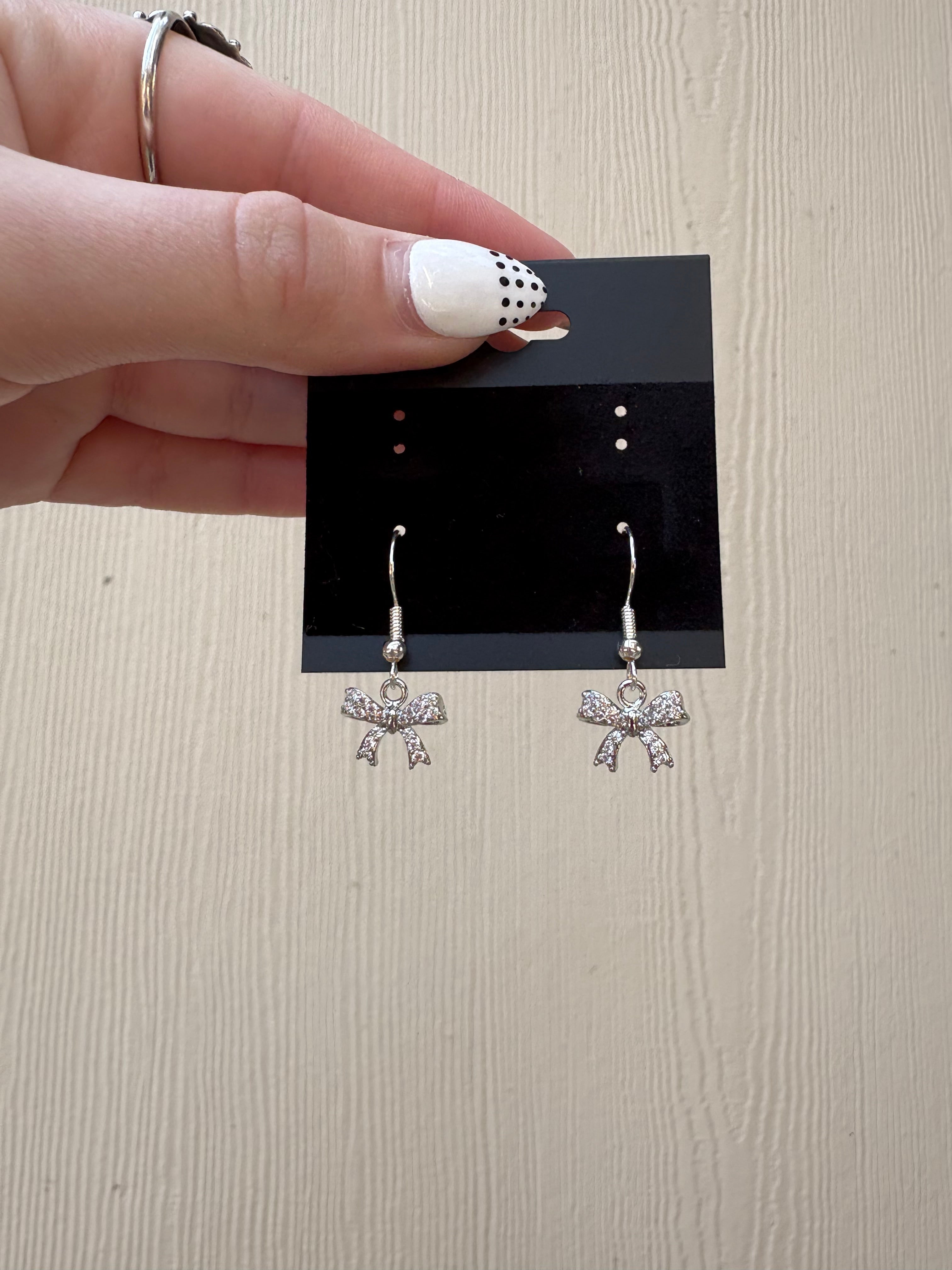 Silver Bow Earrings
